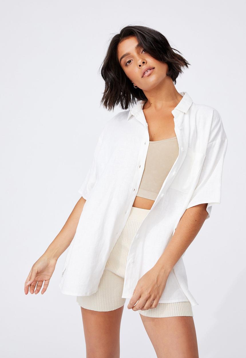 Cotton On - Dad short sleeve shirt - white