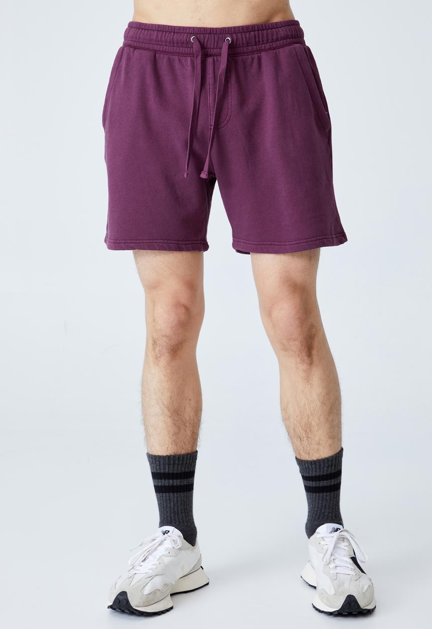 Cotton On - Pigment fleece short - pigment port wine