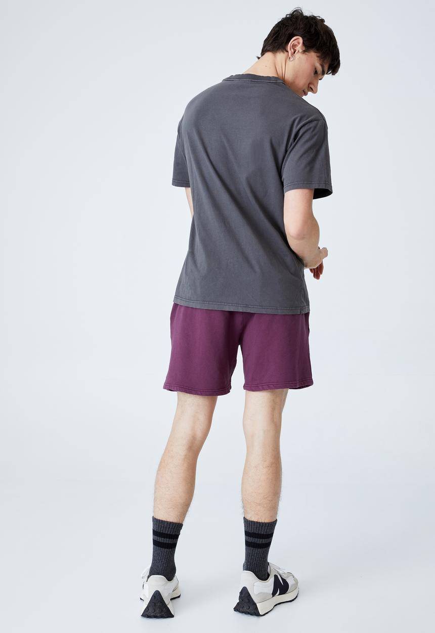 Cotton On - Pigment fleece short - pigment port wine