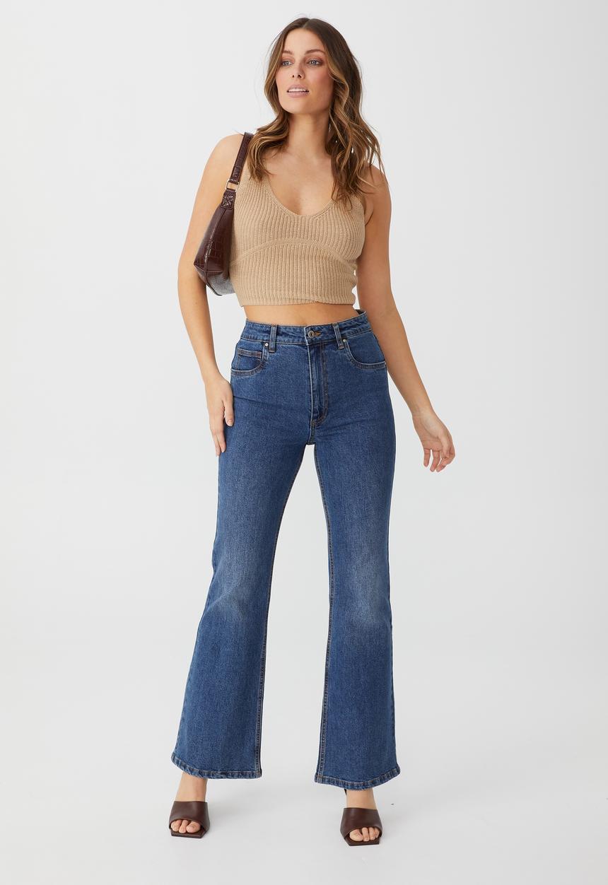 Cotton On - Cotton rib cami - linen taupe