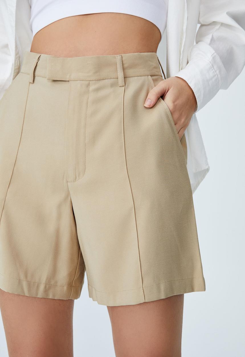 Cotton On - Darcy tailored short - linen taupe