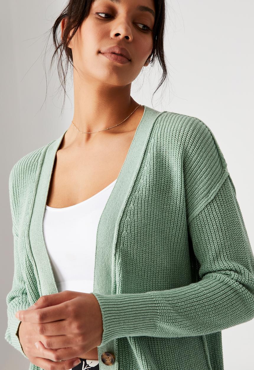 Cotton On - Cotton rib cardigan - soft teal