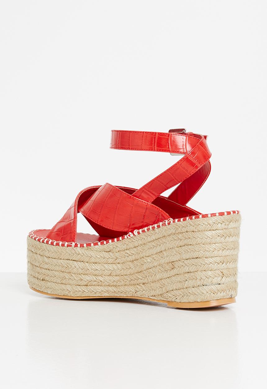 SISSY BOY - Vacay dreaming platform espadrille  - red