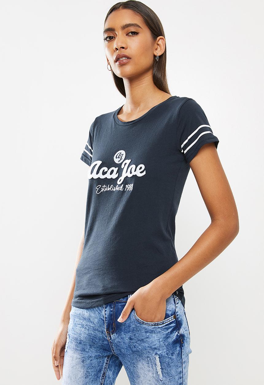 Aca Joe - Basketball short sleeve T-shirt - navy & white