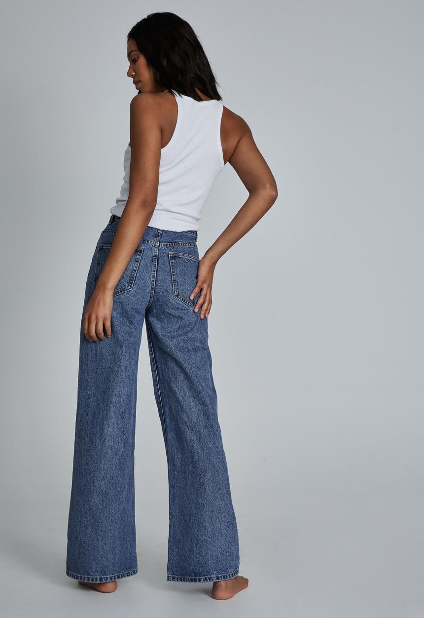 Cotton On - Long wide leg jean - lucky blue