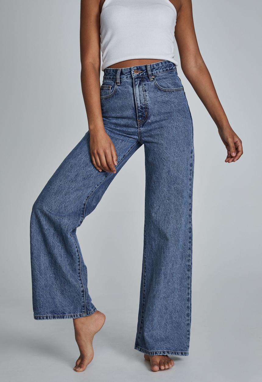 Cotton On - Long wide leg jean - lucky blue