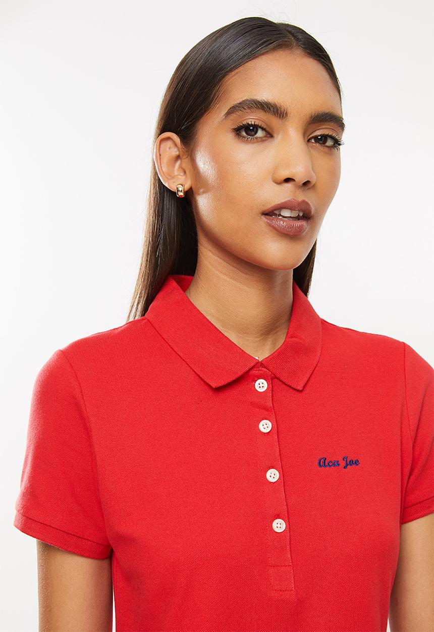 Aca Joe - Aca joe small logo golf dress - cerise pink