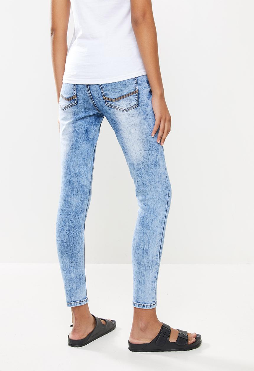Aca Joe - Ladies aca joe skinny jeans - mottled light blue