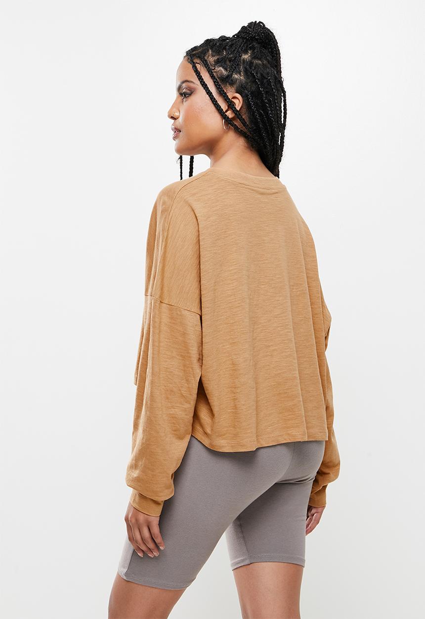 Cotton On - Bree graphic long sleeve mountain peak - tan