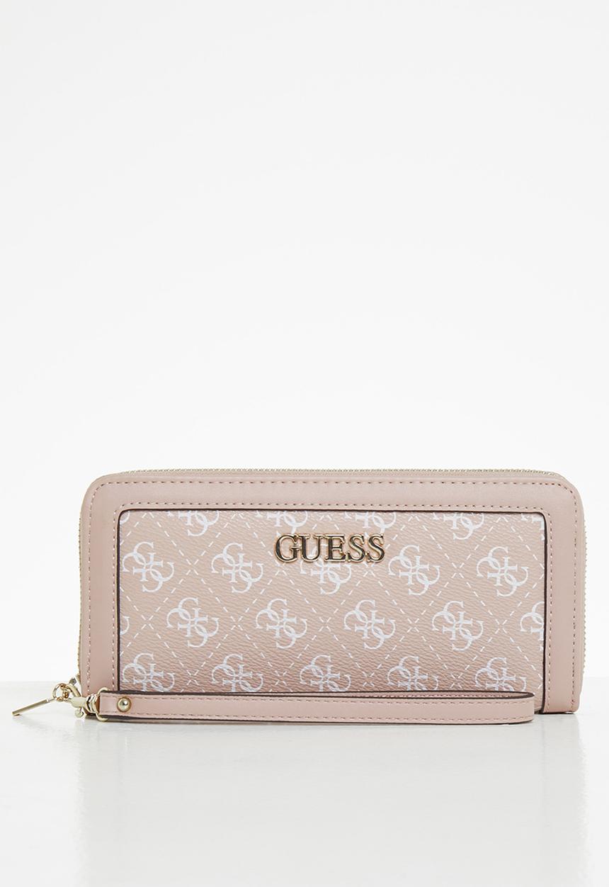 GUESS - Washington slg lrg zip around - pink & white 