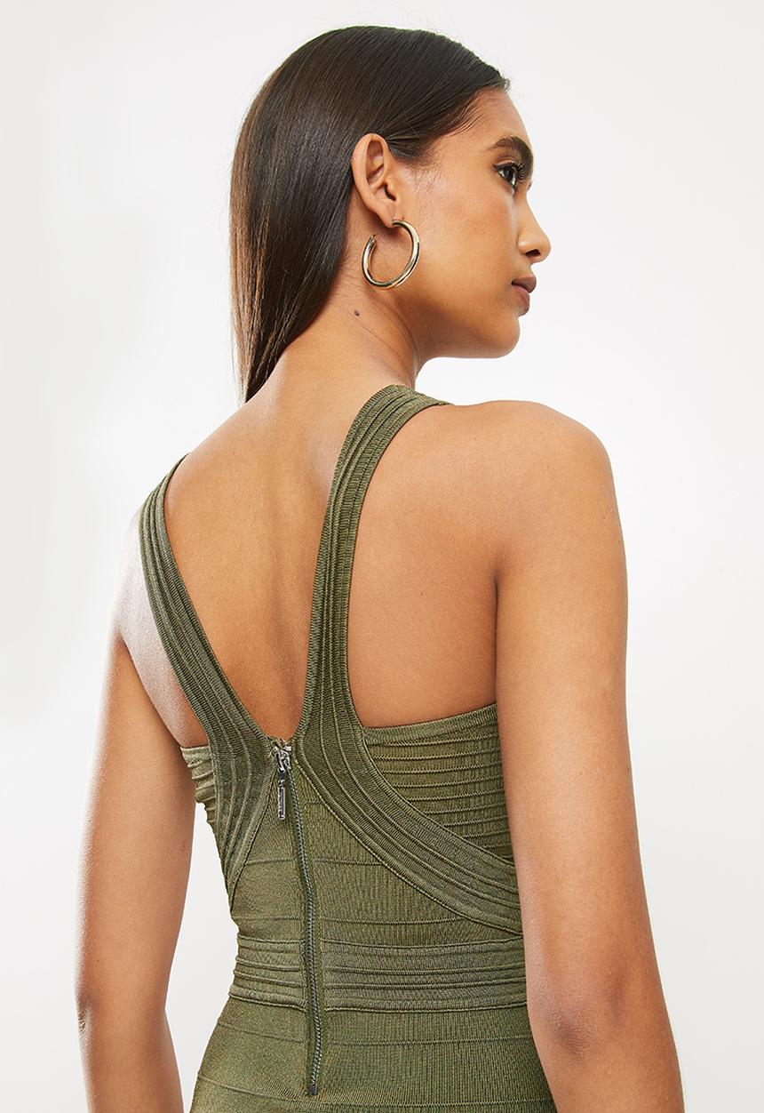 GUESS - Sleeveless bust cut out mirage dress - olive