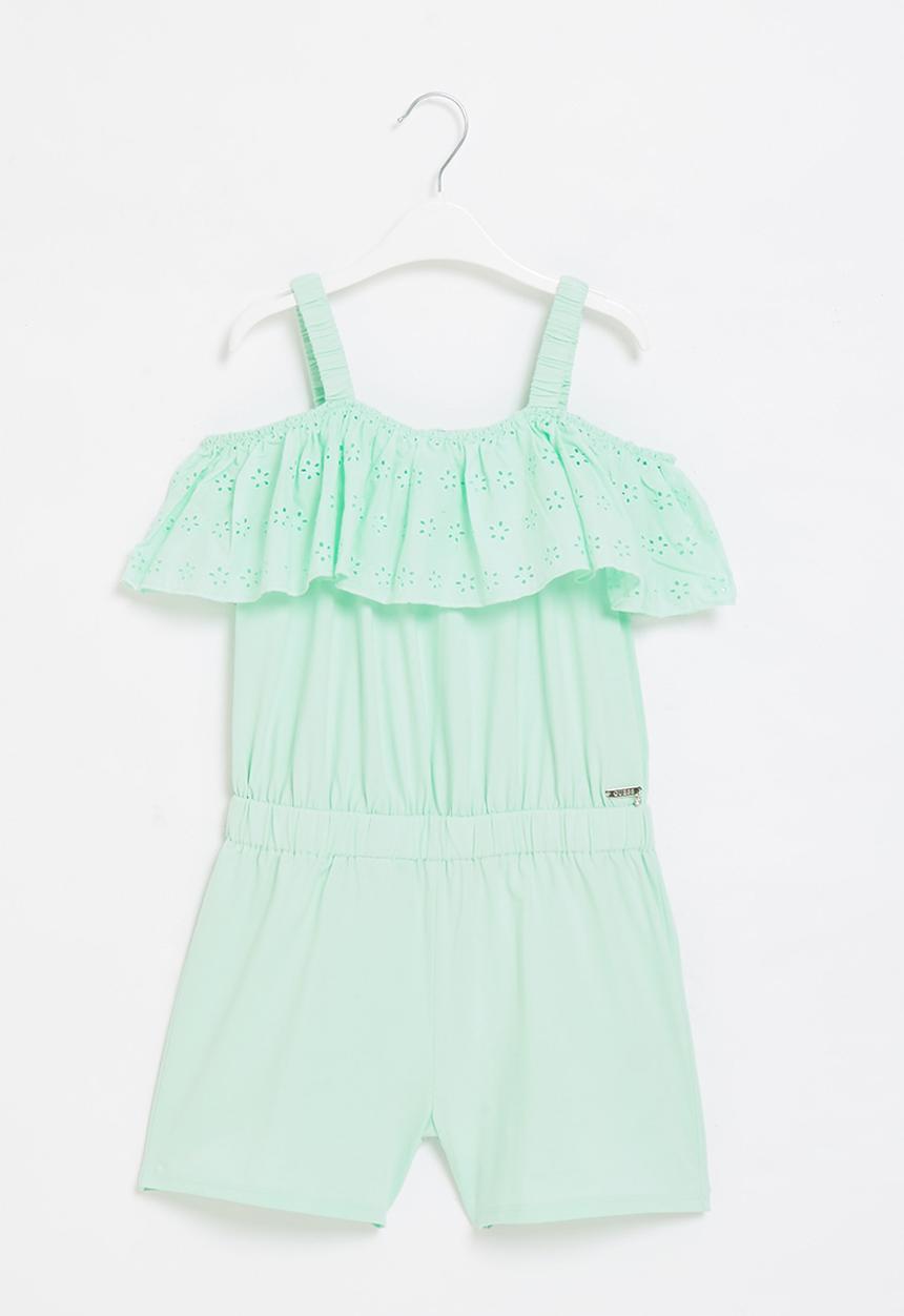 GUESS - Strecth denim broiderie romper - green