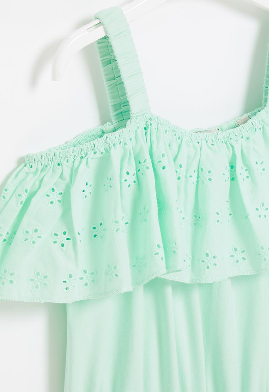 GUESS - Strecth denim broiderie romper - green