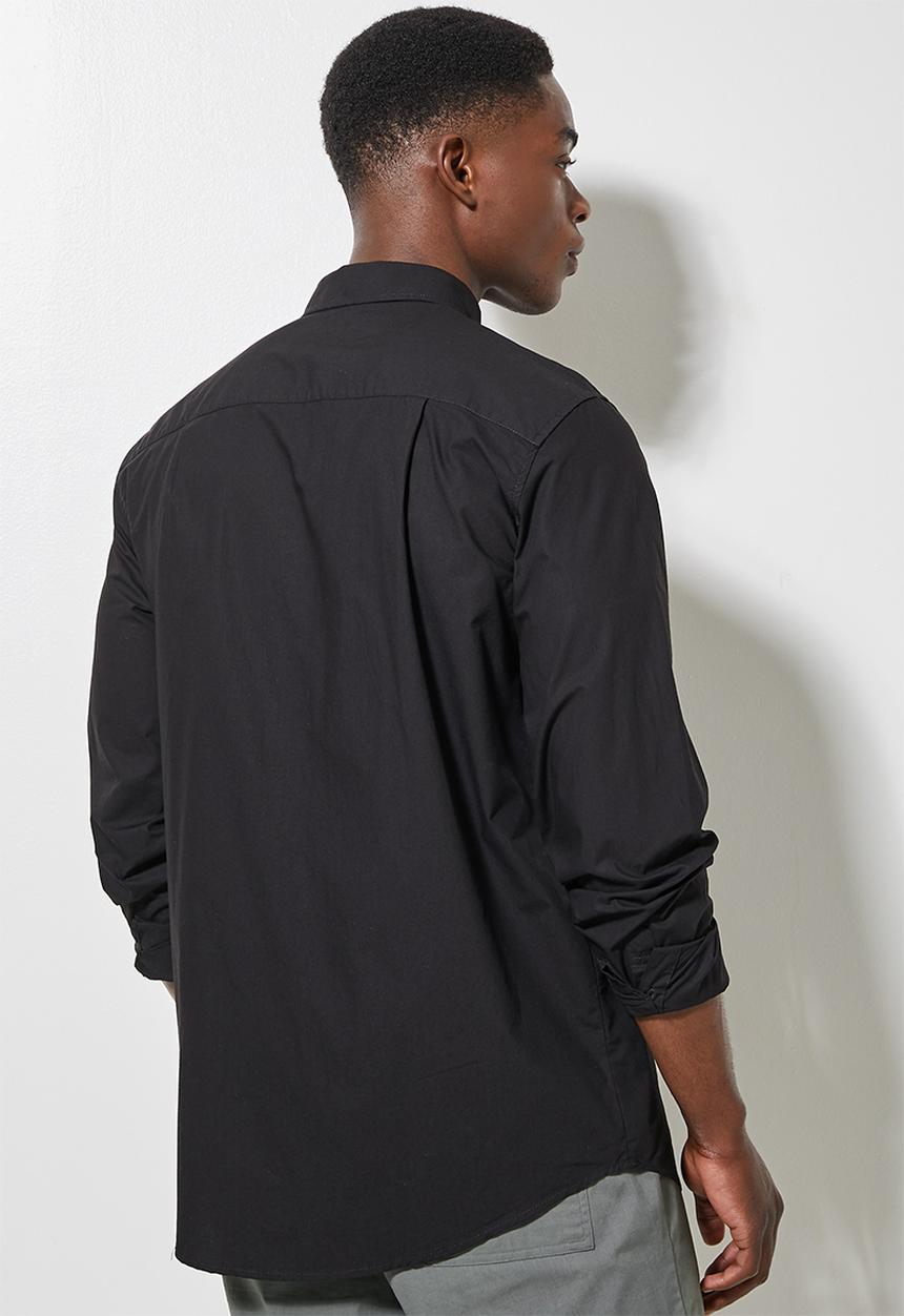 Superbalist - Barber regular fit poplin shirt - black