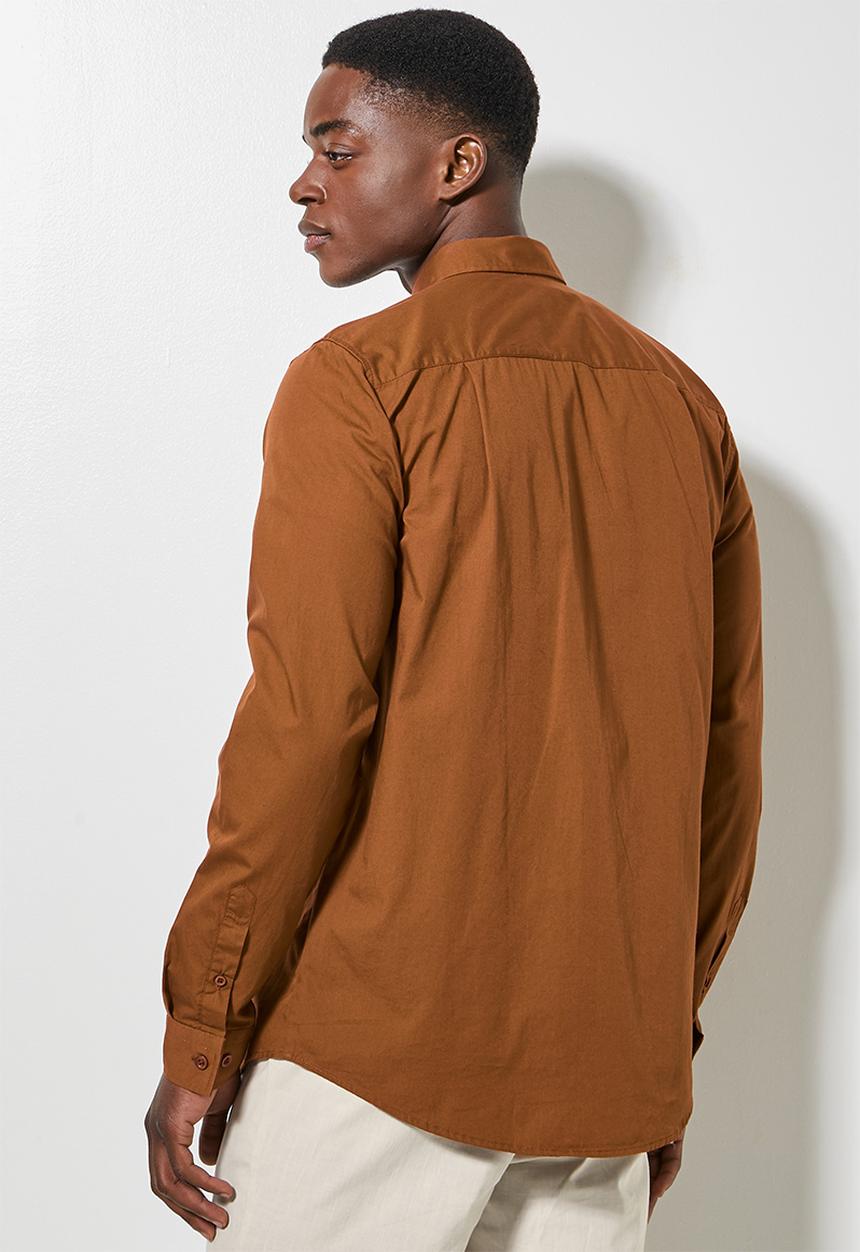 Superbalist - Barber regular fit poplin shirt - brick