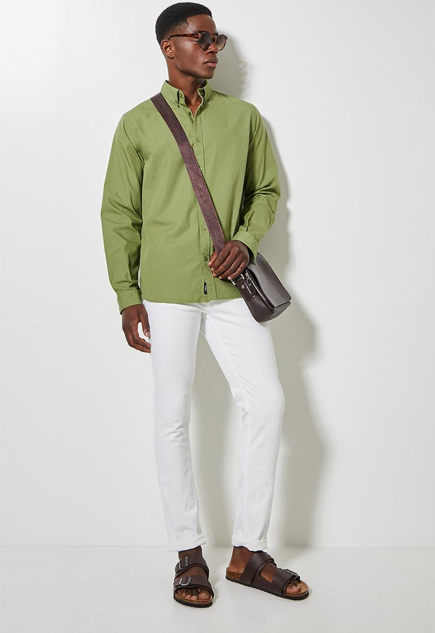 Superbalist - Barber regular fit poplin shirt - green