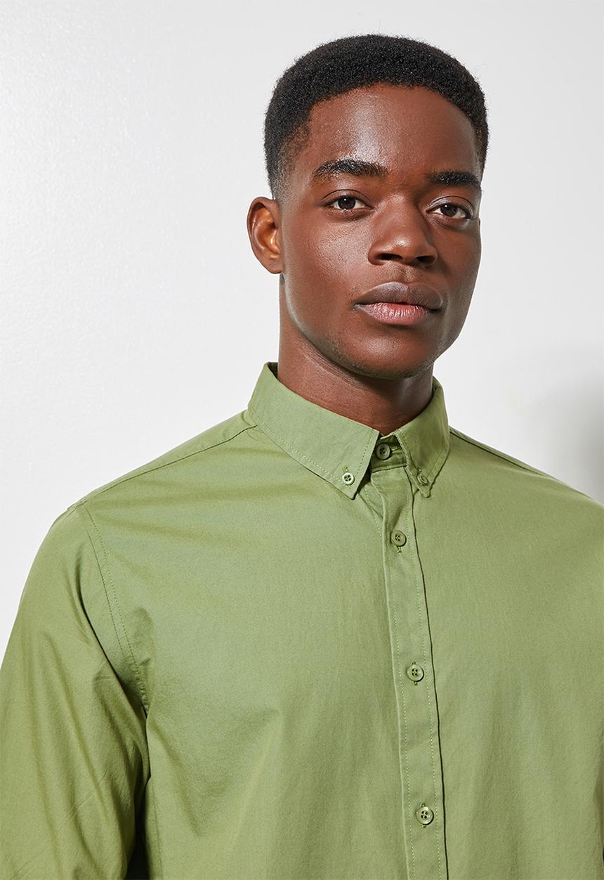 Superbalist - Barber regular fit poplin shirt - green
