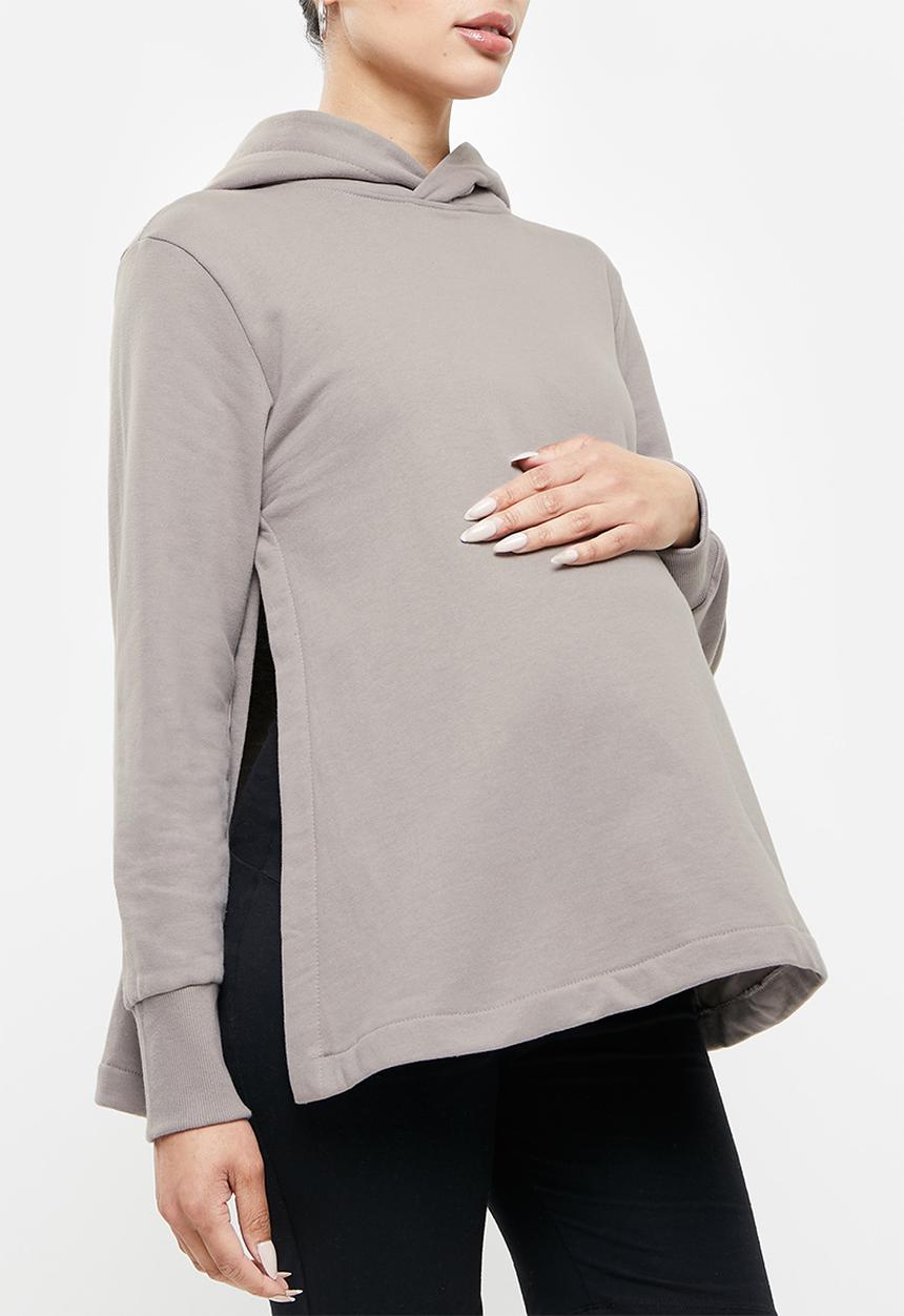 Superbalist - Maternity side slit hoodie - taupe