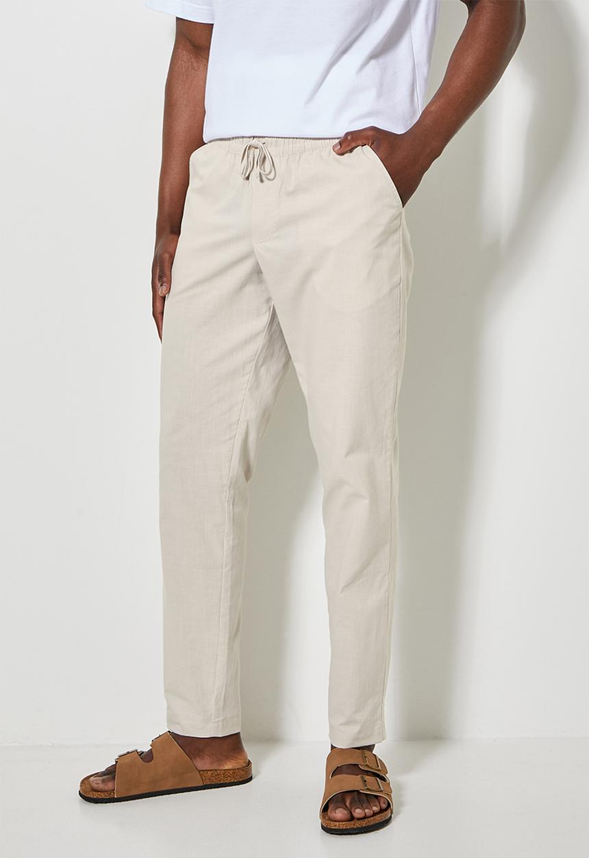 Superbalist - Deco light textured elastic waistband pant - grey 