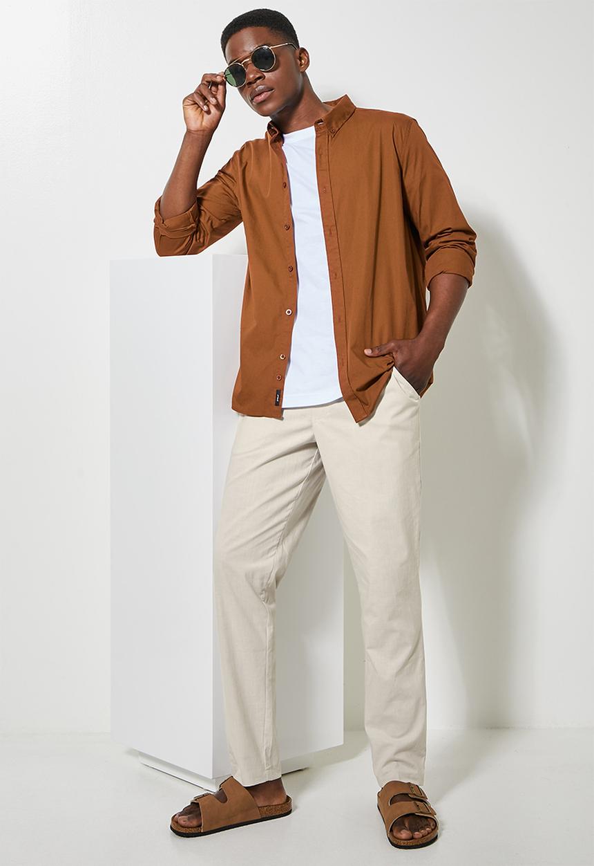 Superbalist - Deco light textured elastic waistband pant - grey 