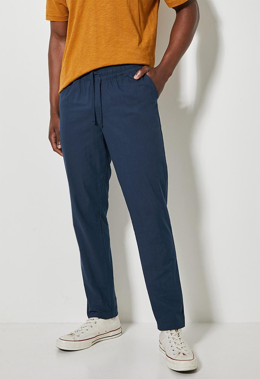 Superbalist - Deco light textured elastic waistband pant - navy 