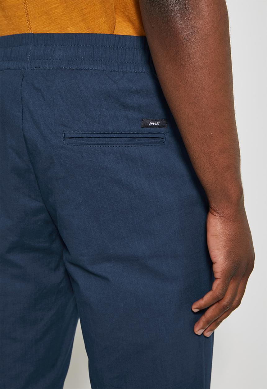 Superbalist - Deco light textured elastic waistband pant - navy 