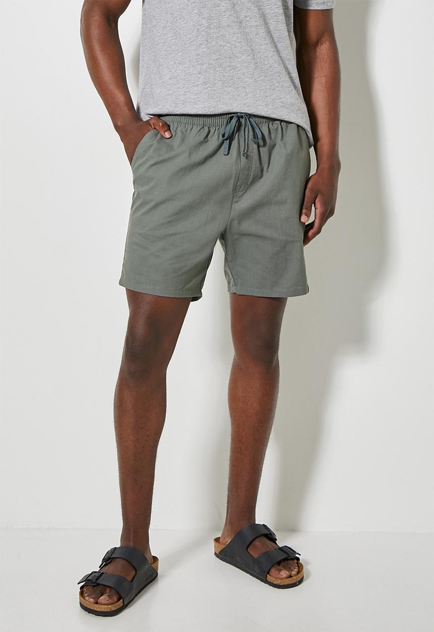 Superbalist - Deco light textured elasticated short - fatigue green 
