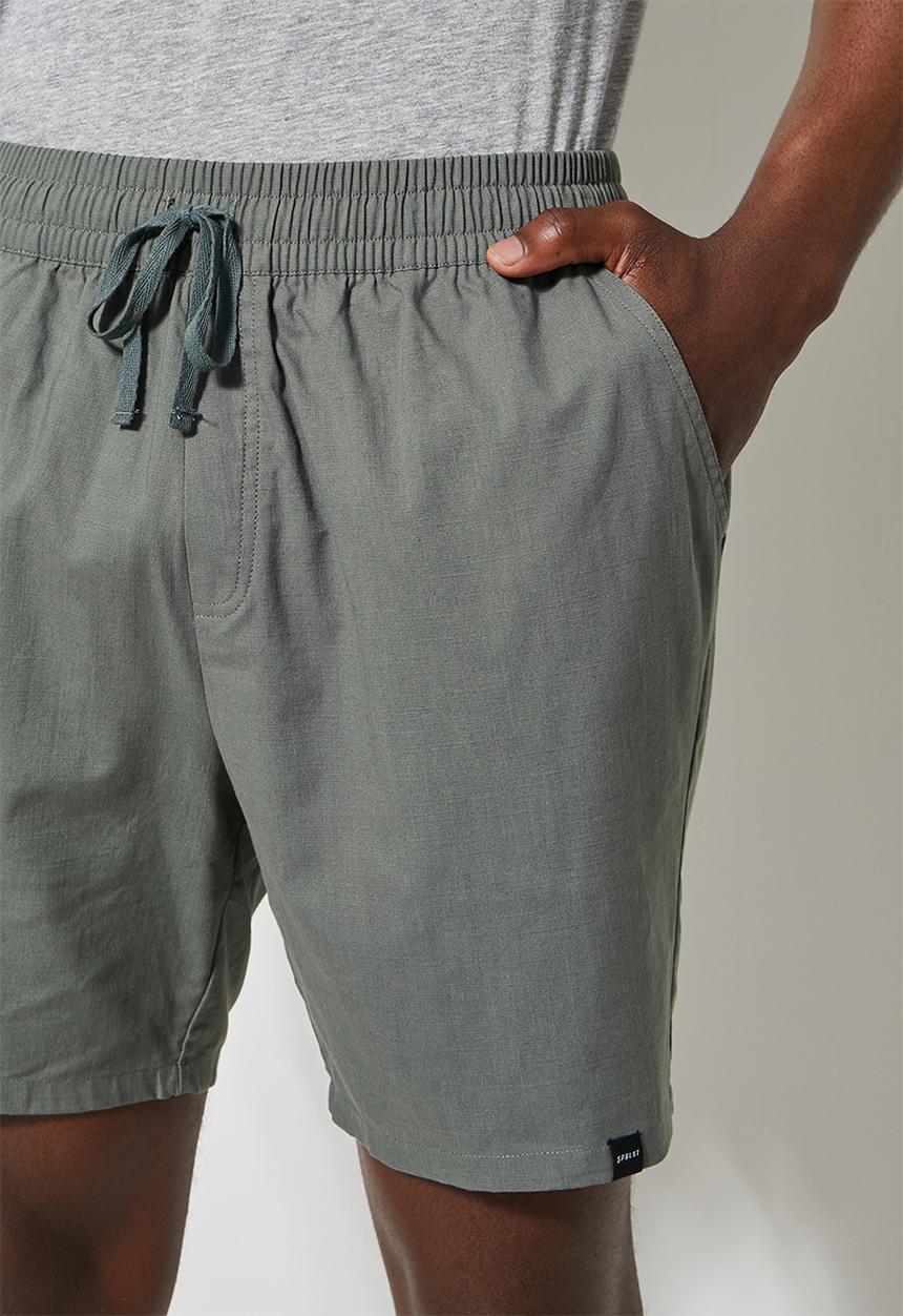 Superbalist - Deco light textured elasticated short - fatigue green 