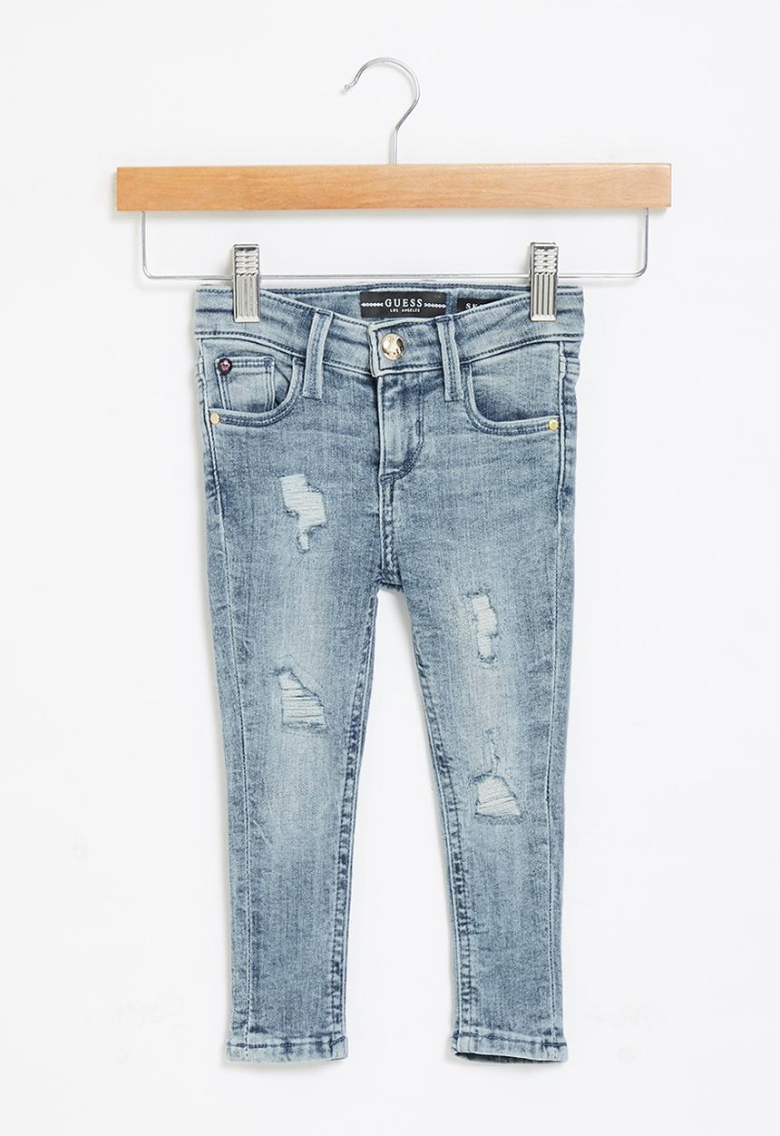 GUESS - Skinny jean with rips - mid wash