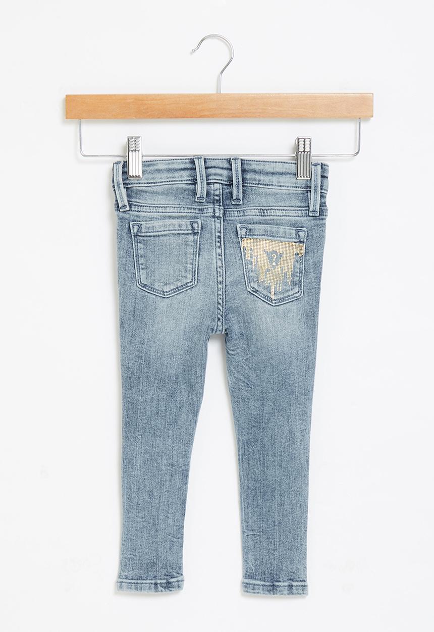 GUESS - Skinny jean with rips - mid wash