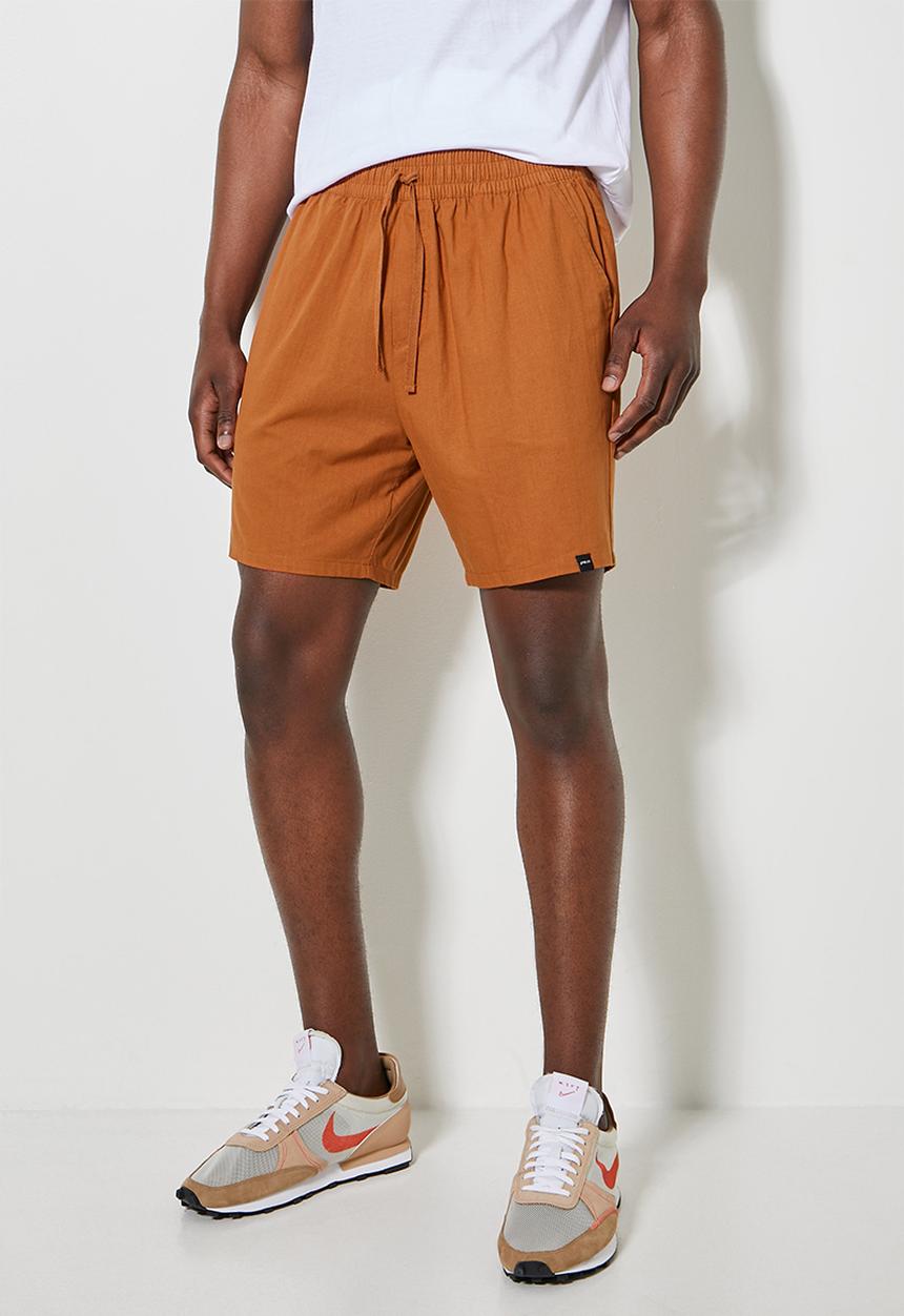 Superbalist - Deco light textured elasticated short - tobacco
