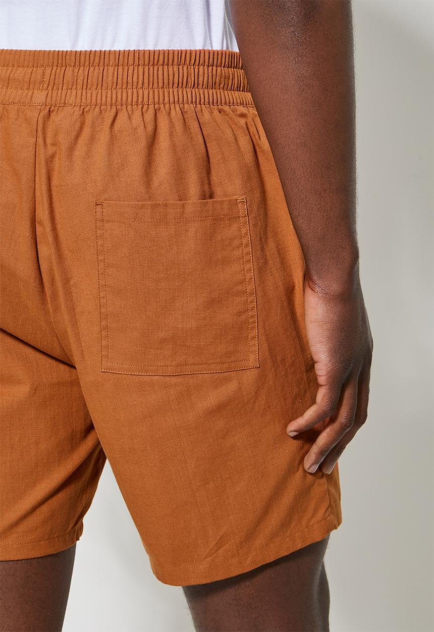 Superbalist - Deco light textured elasticated short - tobacco