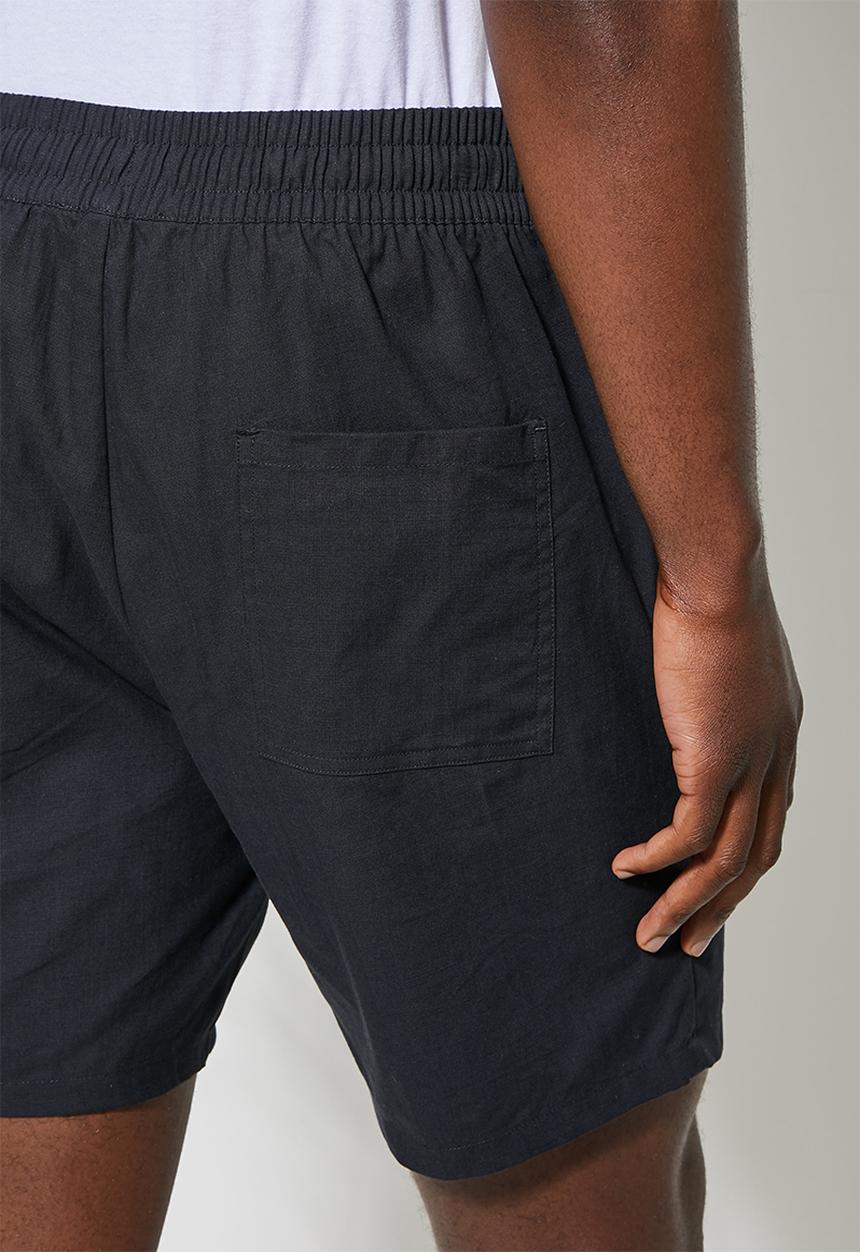 Superbalist - Deco light textured elasticated short - black 