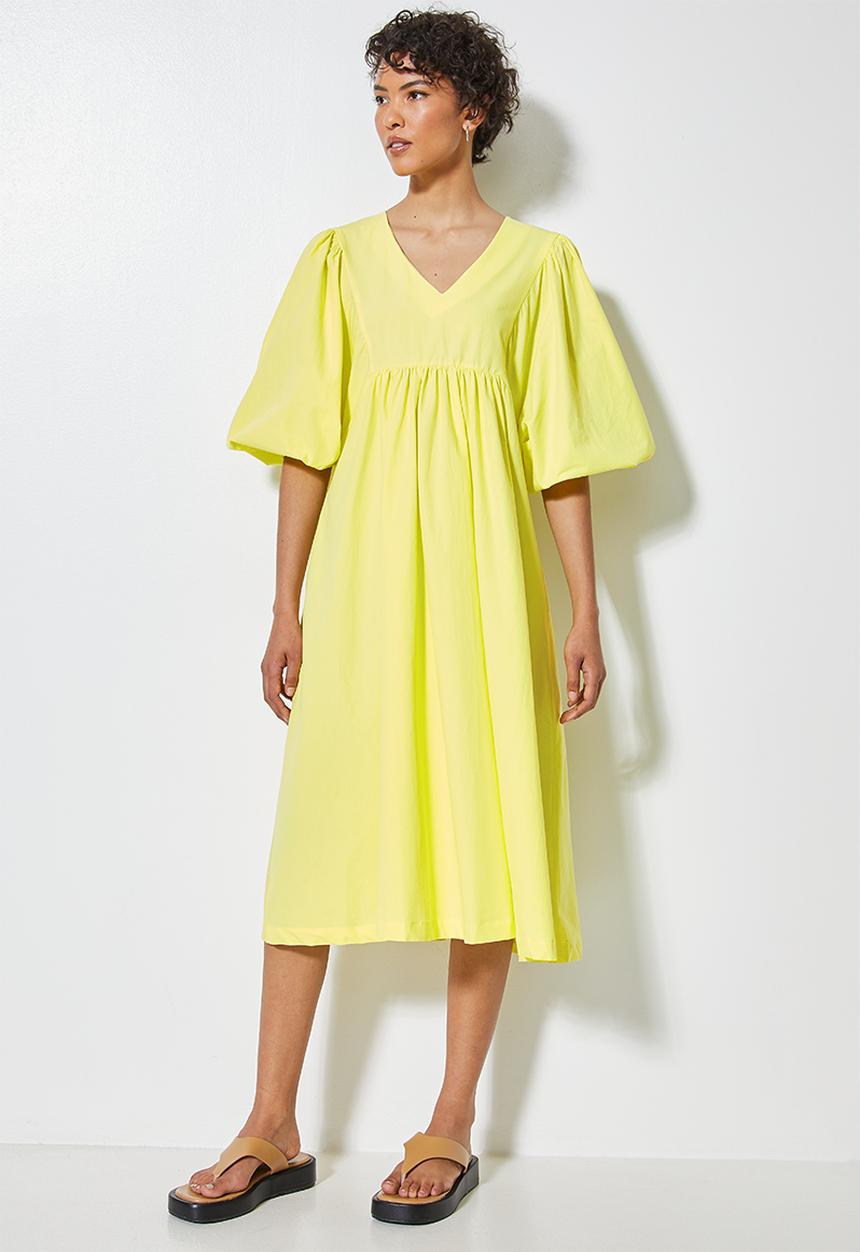 Superbalist - V-neck exaggerated sleeve dress - yellow