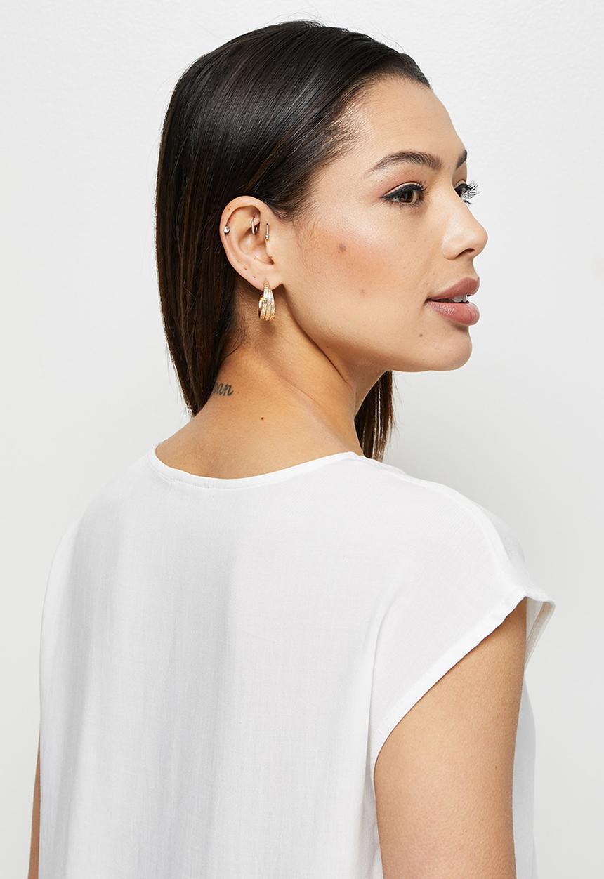 edit - Basic woven boxy shell - white