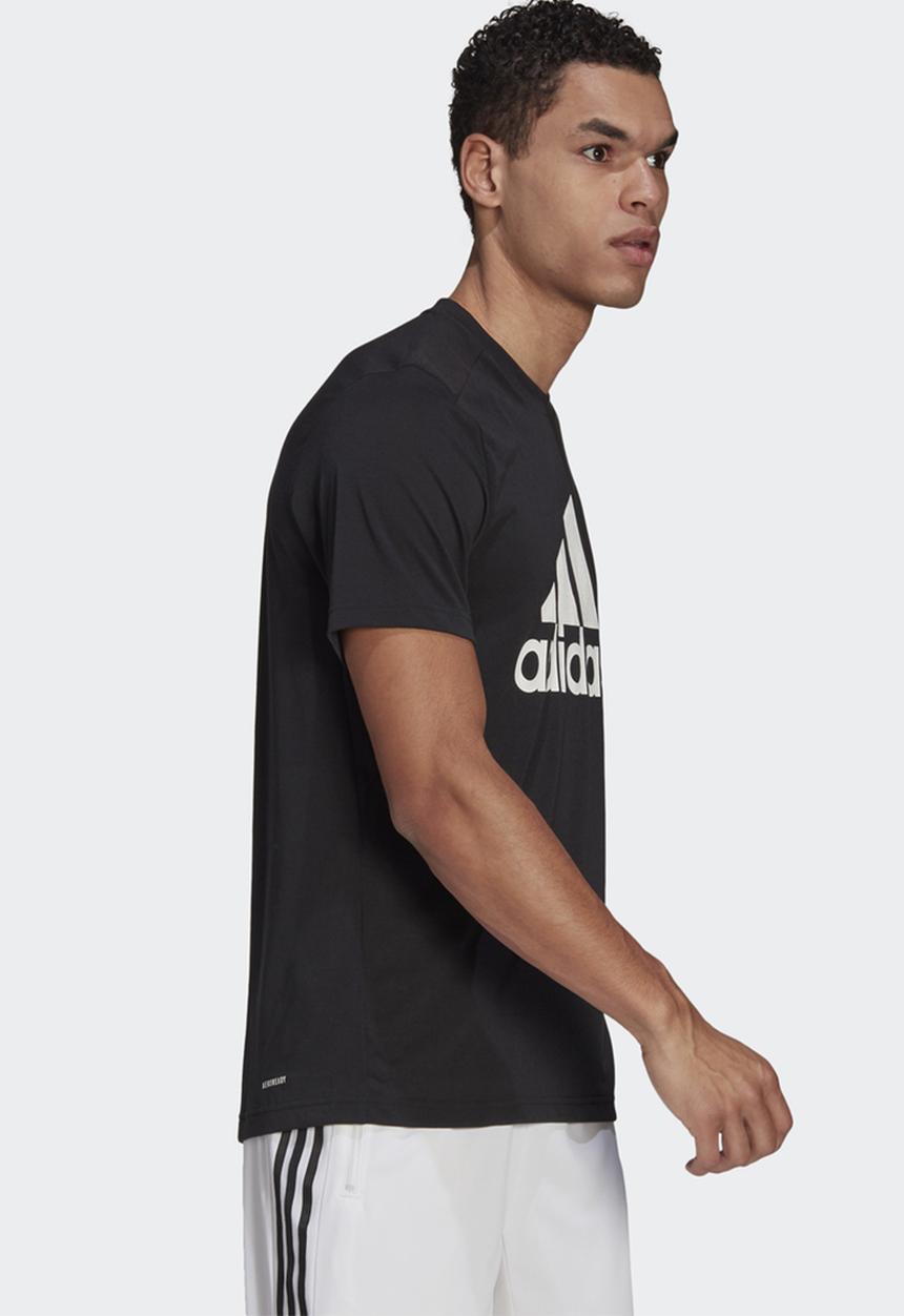 adidas Performance - AEROREADY DESIGNED 2 MOVE FEELREADY SPORT LOGO TEE - black & white