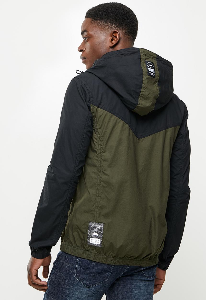 S.P.C.C - Thornton regular fit hooded, zip through jacket - vetivier