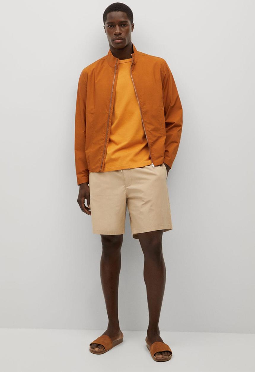 MANGO - Bermuda shorts venise - light beige