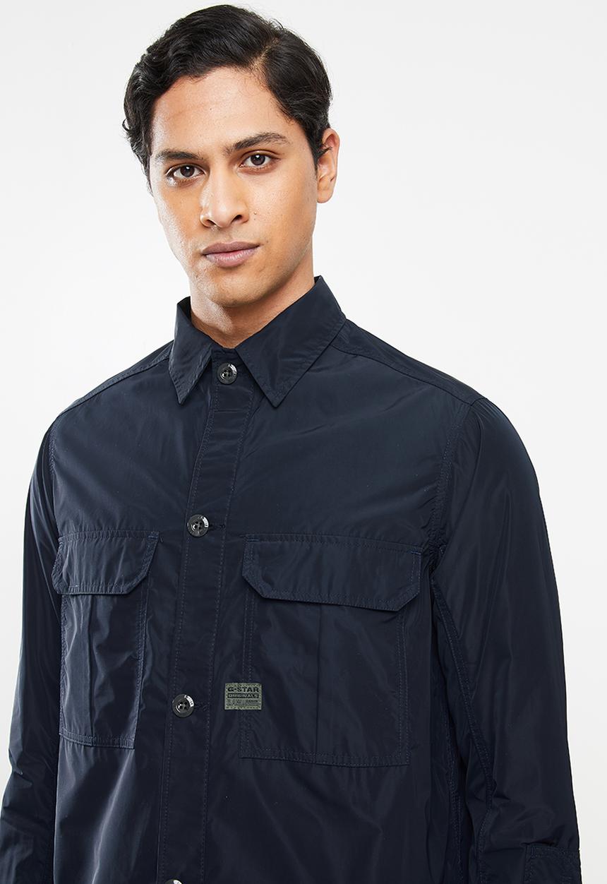 G-STAR - 2 Flap pocket relaxed long sleeve overshirt  - mazarine blue