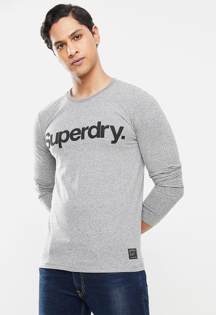 Superdry. - Military long sleeve graphic top - grey