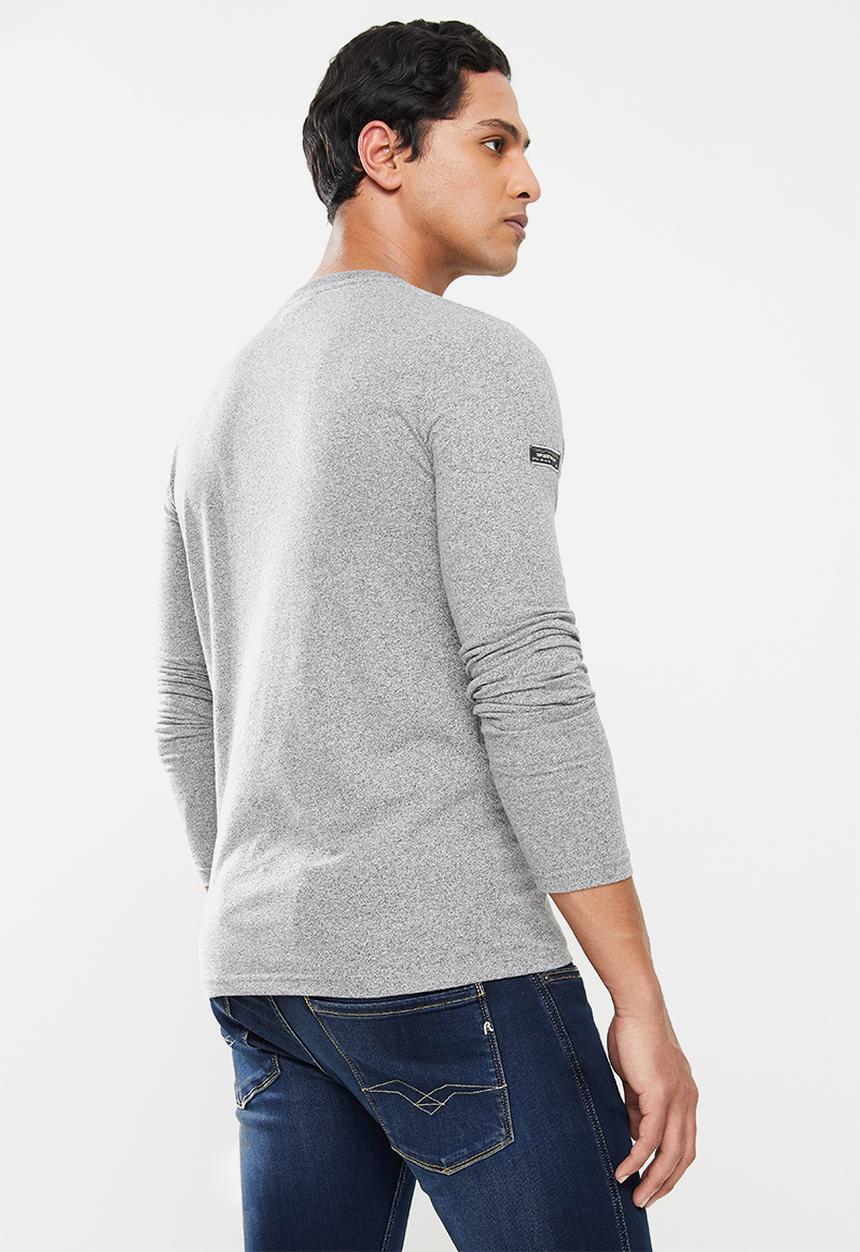 Superdry. - Military long sleeve graphic top - grey
