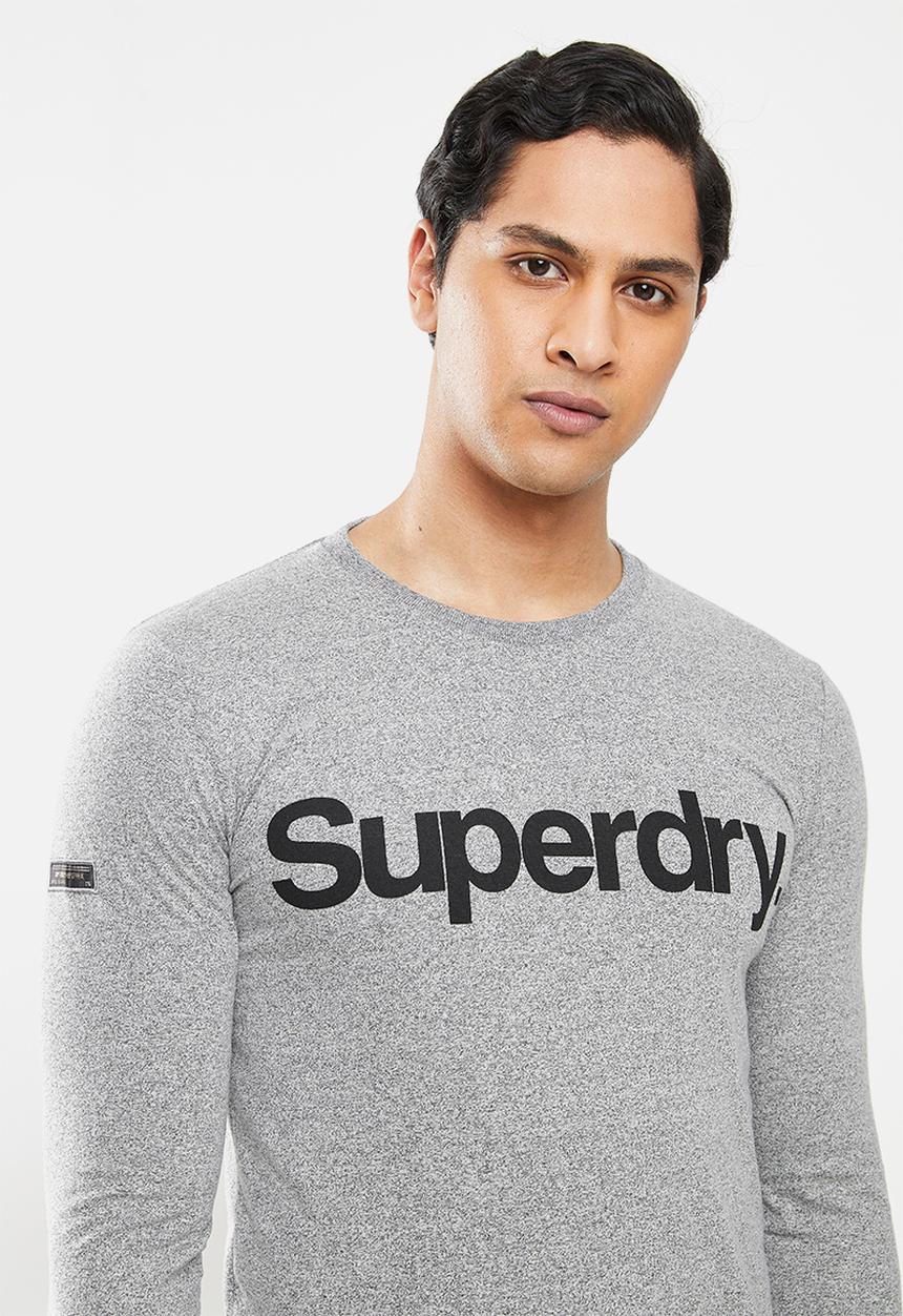 Superdry. - Military long sleeve graphic top - grey