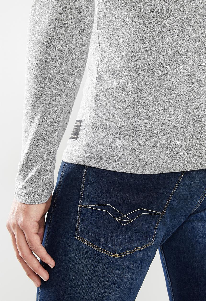Superdry. - Military long sleeve graphic top - grey