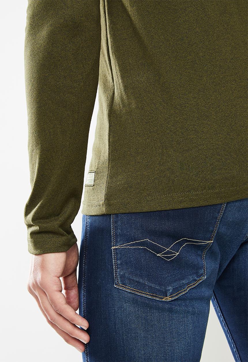 Superdry. - Military long sleeve graphic top - green 