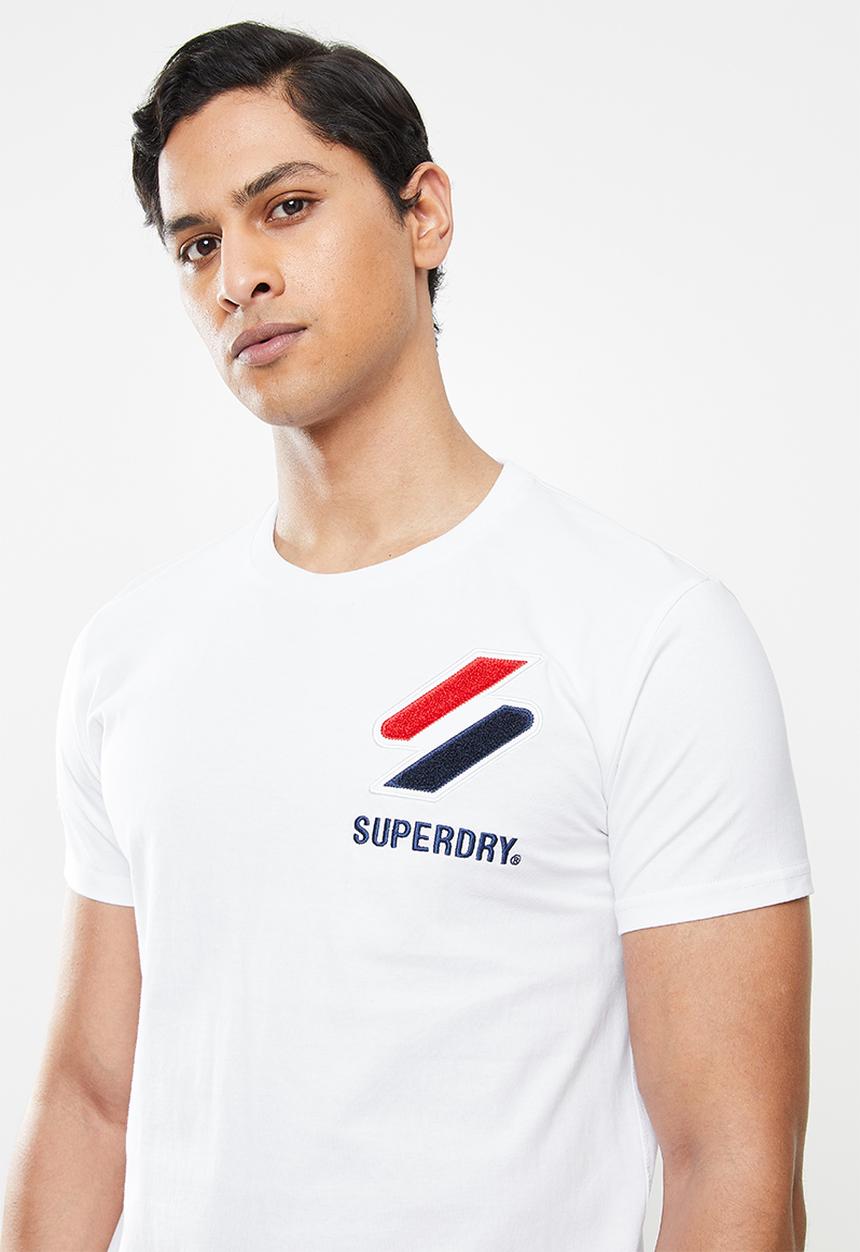Superdry. - Sportstyle chenille tee - white 
