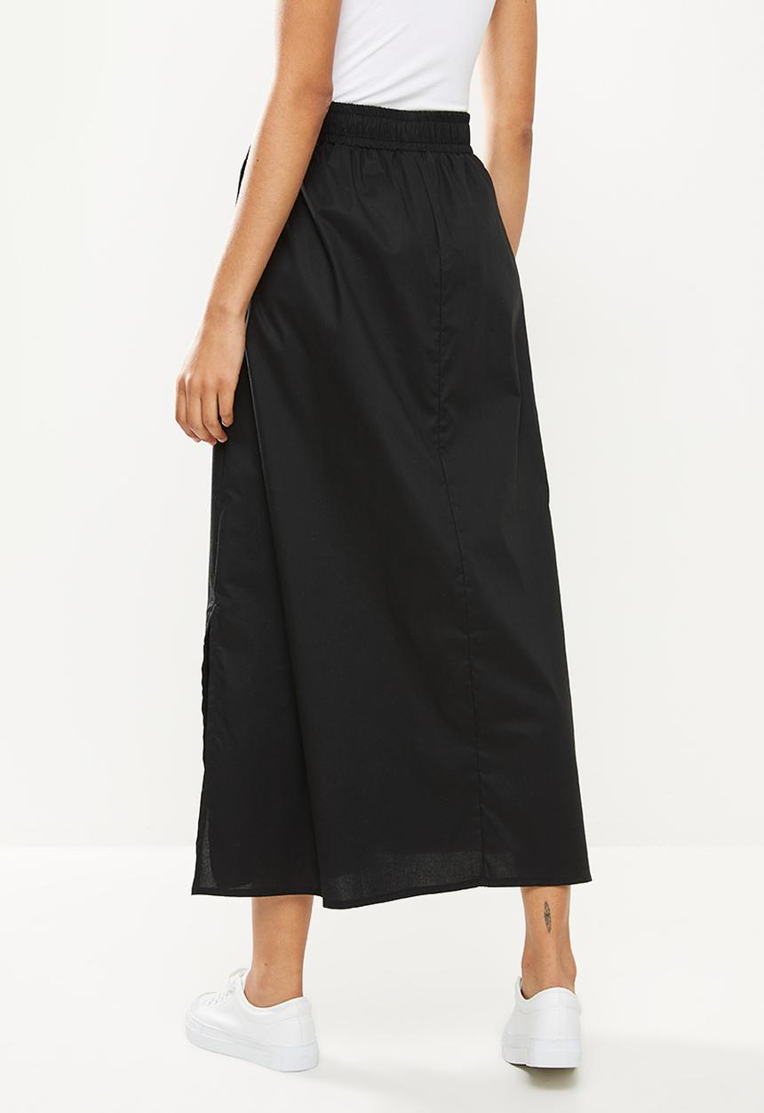 Me&B - Elasticated cotton maxi skirt - black