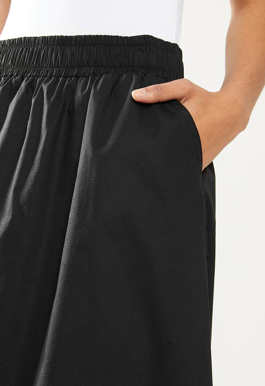 Me&B - Elasticated cotton maxi skirt - black