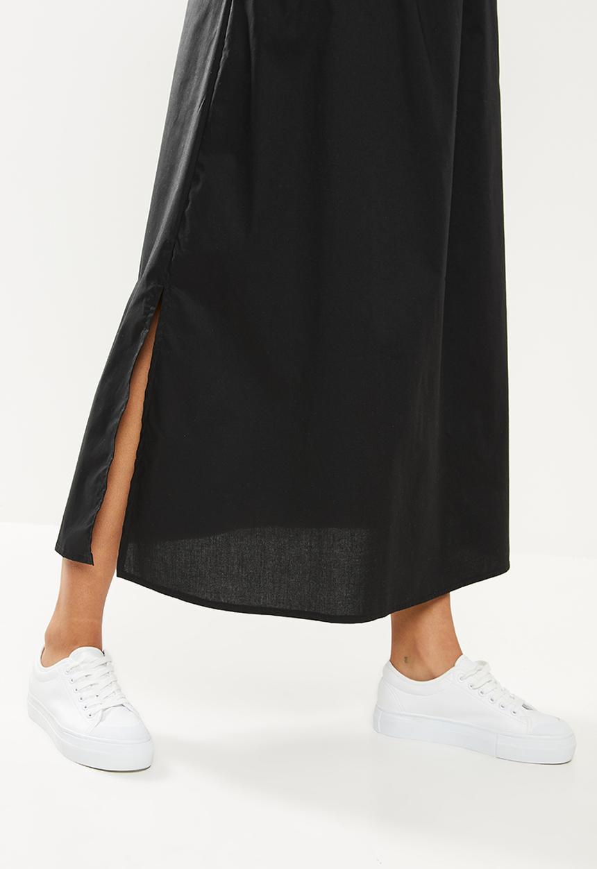 Me&B - Elasticated cotton maxi skirt - black