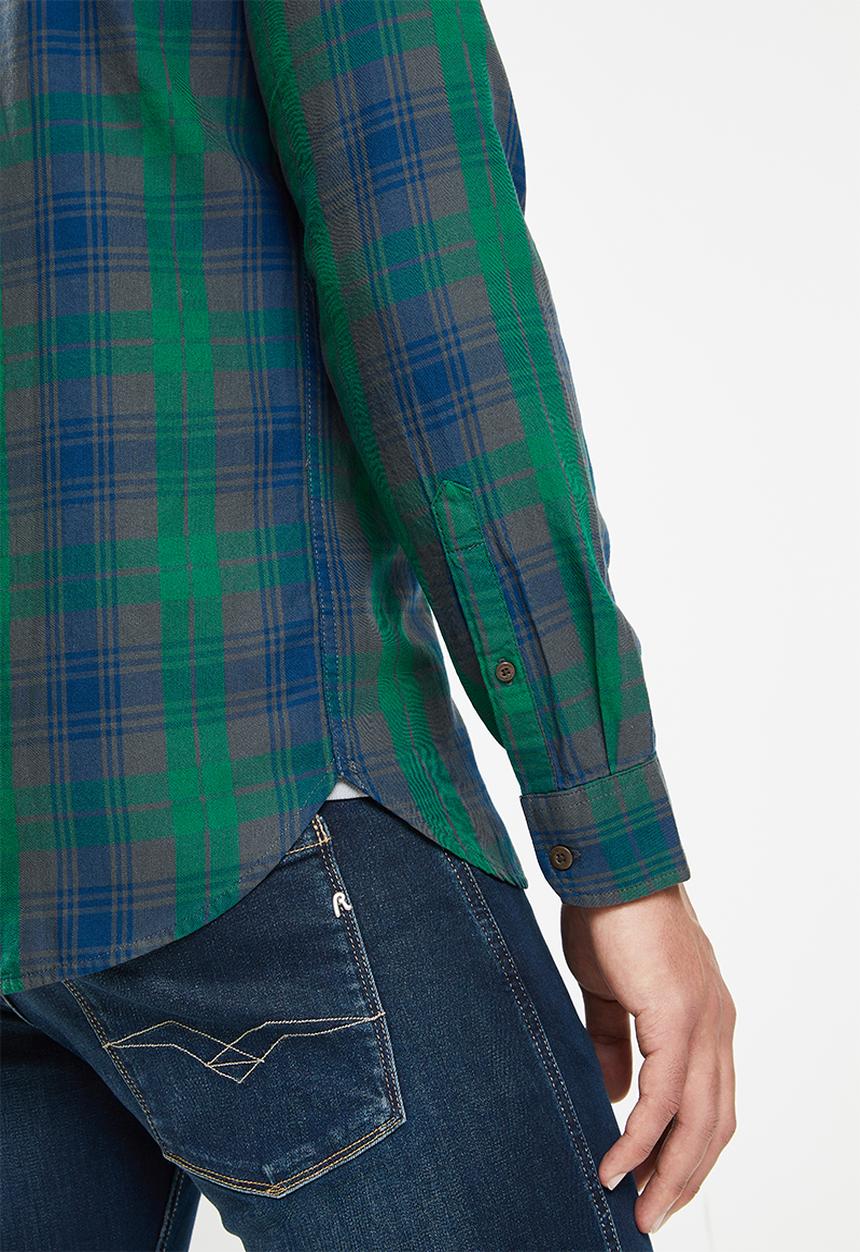 Superdry. - Workwear lite shirt - notch green check