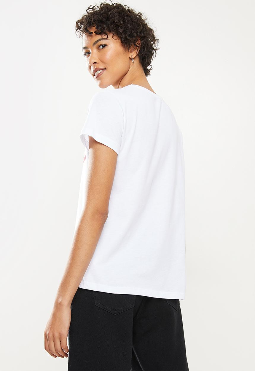 Trendyol - Printed basic knitted t-shirt - white 